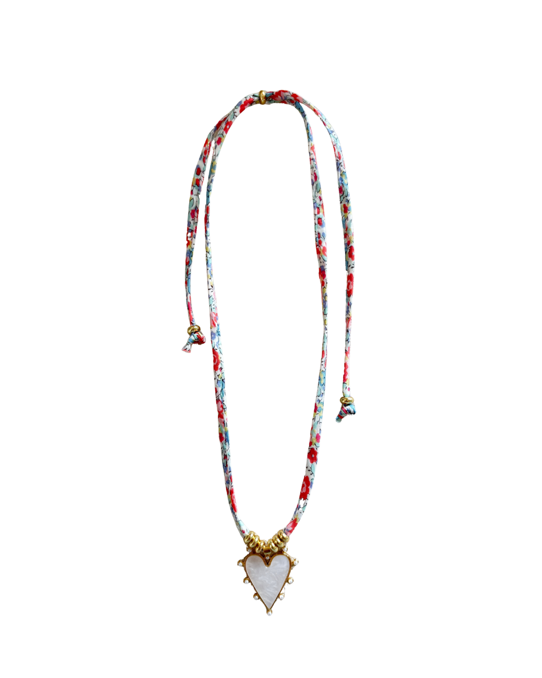 Liberty of London Cord Necklace - Pearl Heart