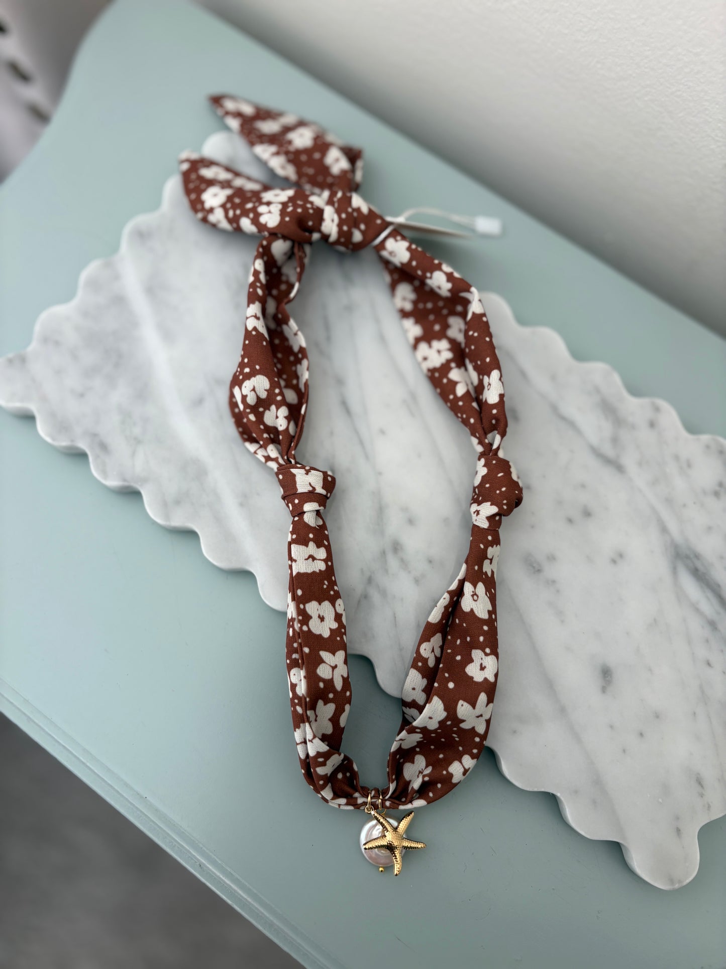 Warm Florals Scarf necklace