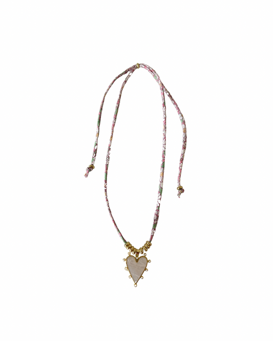Liberty of London Cord Necklace — Pink Heart