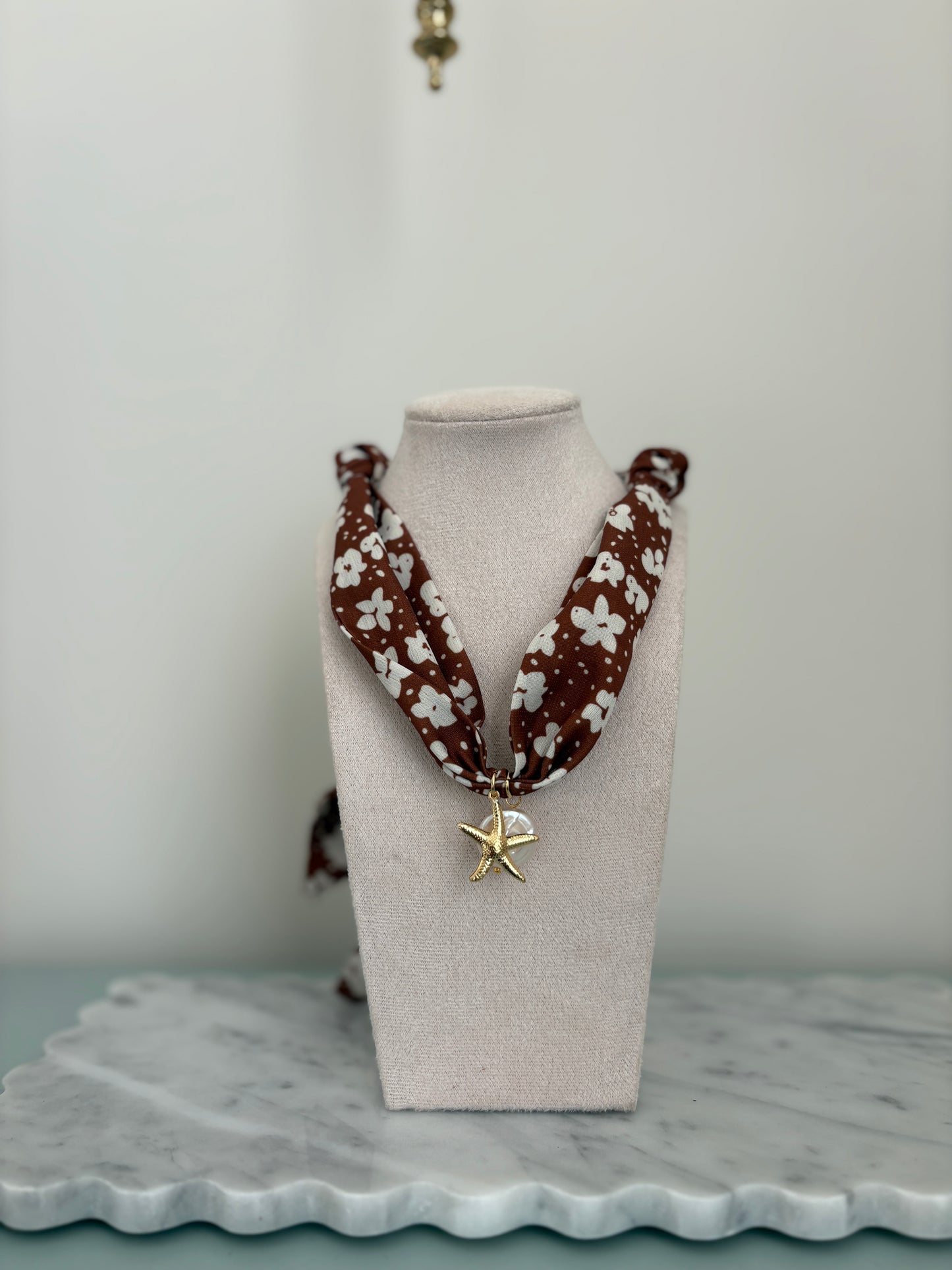 Warm Florals Scarf necklace