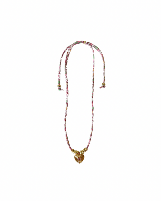 Liberty of London Cord Necklace — Pink Heart