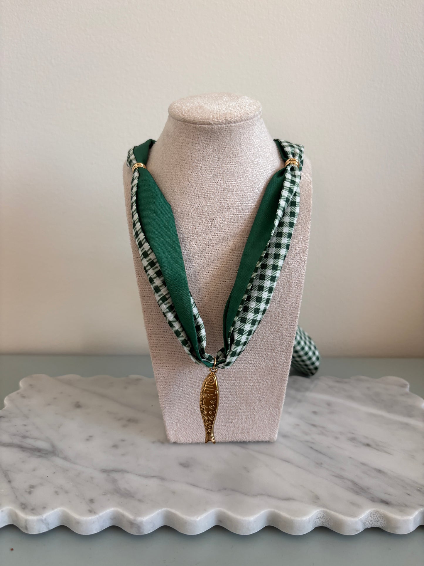 Fish On Scarf Necklace