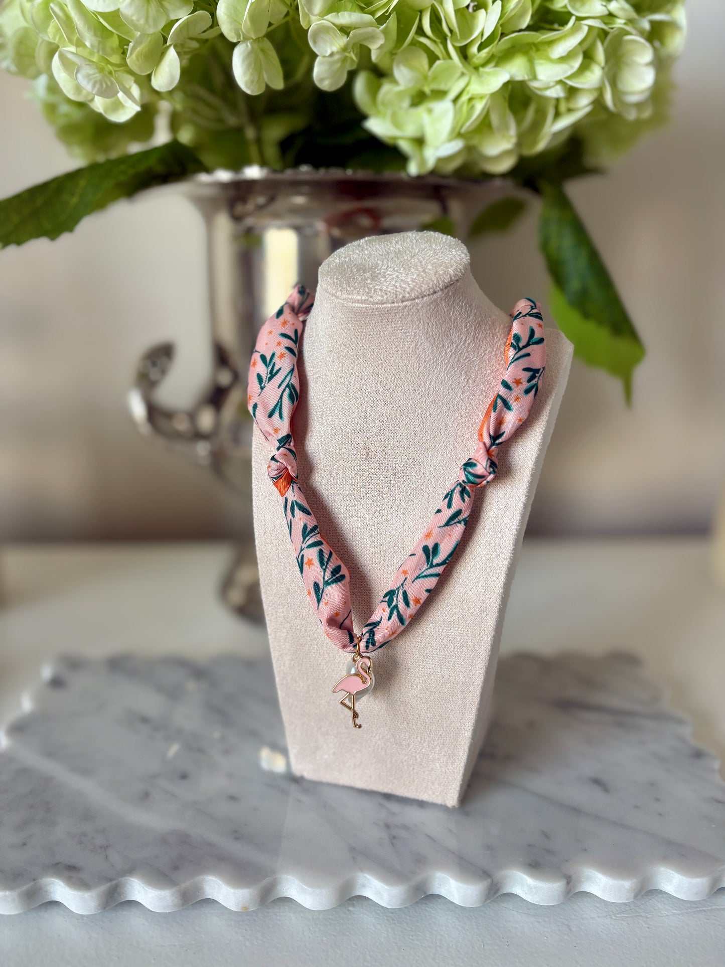 Pink Summer Scarf Necklace